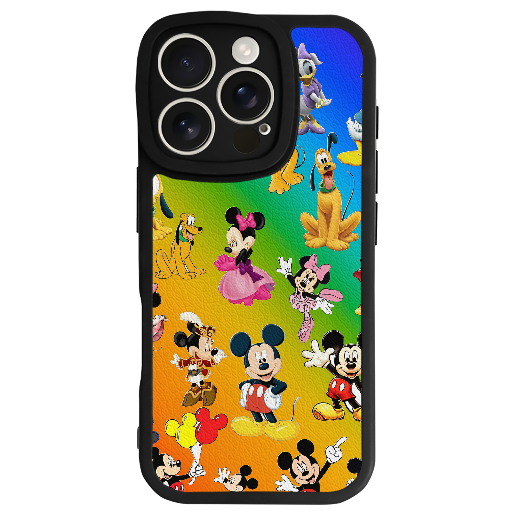 （画像用） ミッキーマウス Mickey Mouse 【iPhone 16シリーズ対応】シリコンスマホケース（レザー調） 材質：シリコン